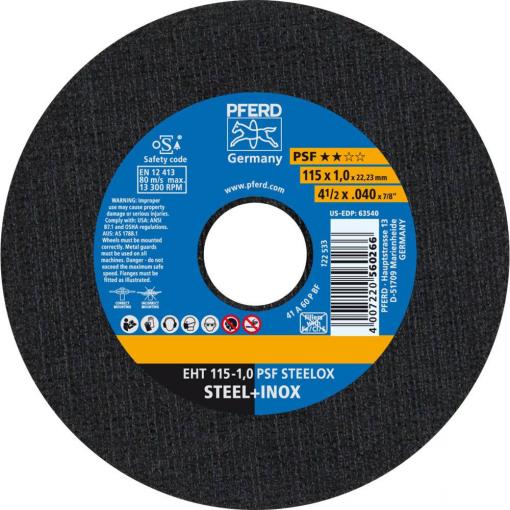 PFERD TOOLS PSF STEELOX 61730100 řezný kotouč rovný 115 mm 25 ks nerezová ocel, ocel