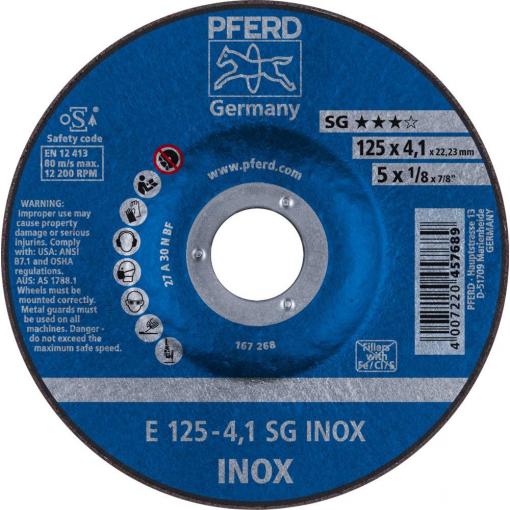 PFERD 62212423 Sg Inox brusný kotouč lomený Průměr 125 mm Ø otvoru 22.23 mm 10 ks