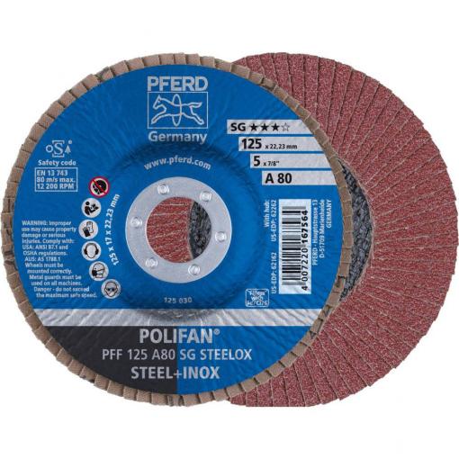 PFERD TOOLS 67608125 A Sg Steelox vějířovitý brusný kotouč Průměr 125 mm Ø otvoru 22.23 mm Zrnitost 80 10 ks