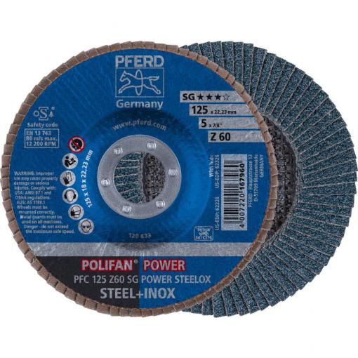 PFERD TOOLS 67786125 Z Sg Power Steelox vějířovitý brusný kotouč Průměr 125 mm Ø otvoru 22.23 mm Zrnitost 60 10 ks