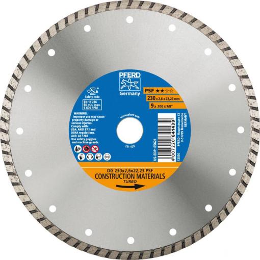 PFERD TOOLS 68023222 Dg Psf diamantový řezný kotouč Průměr 230 mm Ø otvoru 22.23 mm 1 ks