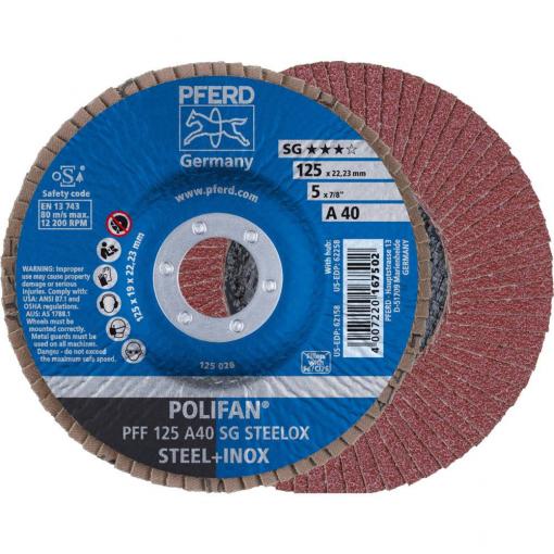 PFERD 67604125 A Sg Steelox vějířovitý brusný kotouč Průměr 125 mm Ø otvoru 22.23 mm 10 ks
