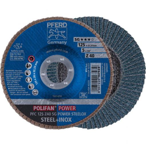 PFERD TOOLS 67784125 Z Sg Power Steelox vějířovitý brusný kotouč Průměr 125 mm Ø otvoru 22.23 mm Zrnitost 40 10 ks