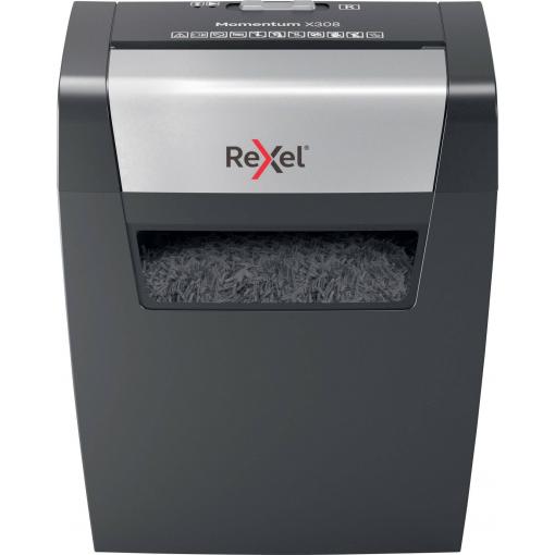 Rexel Momentum X308 skartovačka 8 listů na kousky 5 x 42 mm P-3 15 l Křížový řez sponky do sešívačky, kancelářské sponky