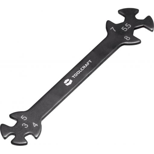 TOOLCRAFT TO-5693100 17 g oboustranný očkový klíč Délka klíče (cm) (jen pro nadpis) 3 - 8 mm