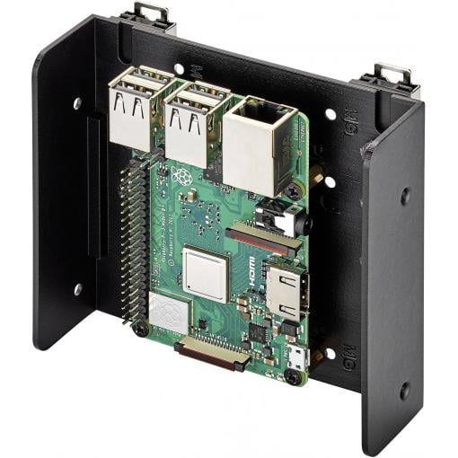 Renkforce držák DIN-Rail Vhodné pro (vývojové sady): Raspberry Pi®, Arduino, Banana Pi včetně montáže na lištu černá