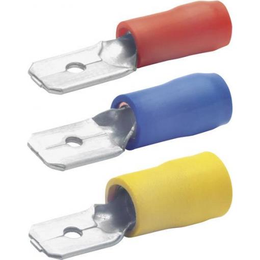 Klauke 8201B faston konektor Šířka zástrčky: 2.80 mm Tloušťka konektoru: 0.80 mm částečná izolace červená 1 ks