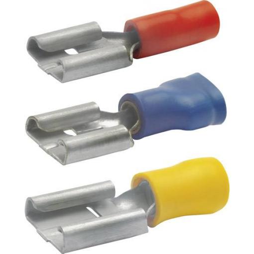 Klauke 7509 faston zásuvka Šířka zástrčky: 9.50 mm Tloušťka konektoru: 1.20 mm 180 ° částečná izolace žlutá 1 ks