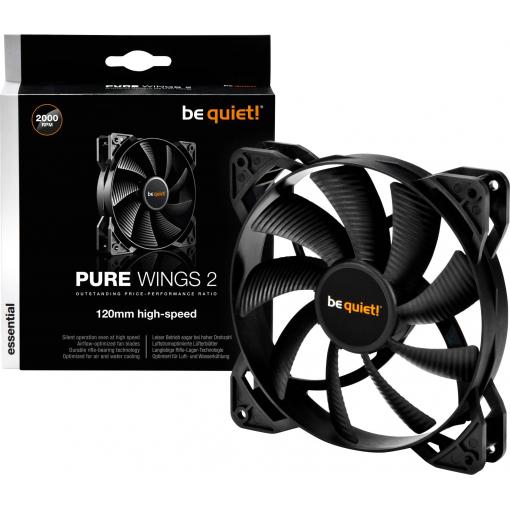 BeQuiet Pure Wings 2 PC větrák s krytem černá (š x v x h) 120 x 120 x 25 mm