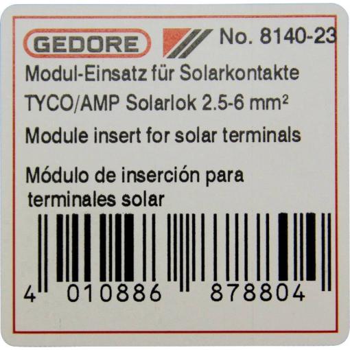 Gedore 8140-23 2078082 krimpovací nástavec solární konektor 2.5 do 6 mm²