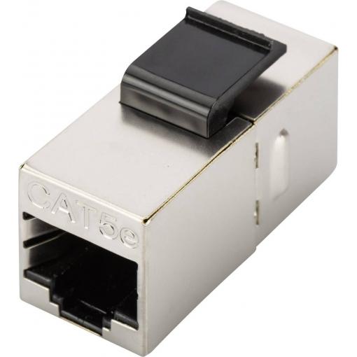 Digitus RJ45 / spojka RJ45 síťový adaptér CAT 5e [1x RJ45 zásuvka, RJ45 zásuvka 8p8c - 1x RJ45 zásuvka, RJ45 zásuvka 8p8c] niklová