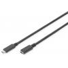 Digitus USB kabel USB 3.2 Gen1 USB-C ® zástrčka, USB-C ® zásuvka 0.70 m černá oboustranně zapojitelná zástrčka AK-300210-007-S