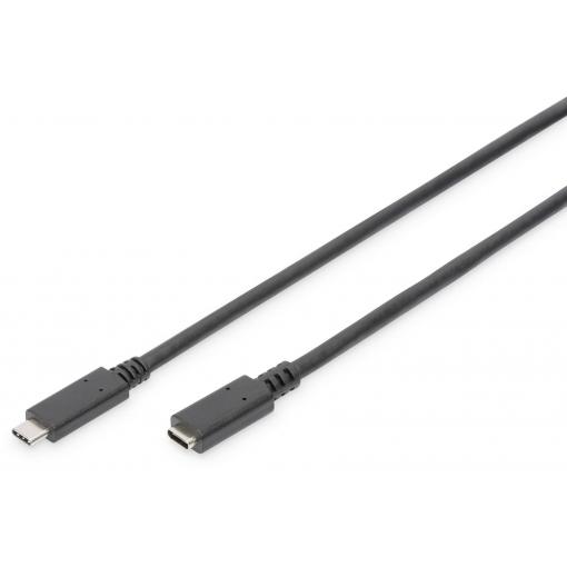 Digitus USB kabel USB 3.2 Gen1 USB-C ® zástrčka, USB-C ® zásuvka 0.70 m černá oboustranně zapojitelná zástrčka AK-300210-007-S
