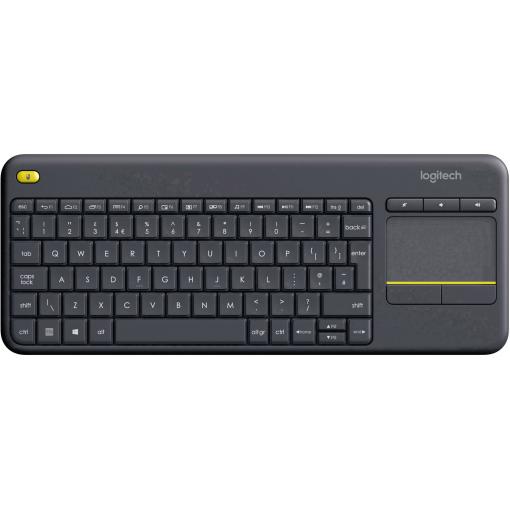 Logitech K400+ bezdrátový klávesnice česky černá integrovaný touchpad, tlačítka myši, tlačítka multimédií