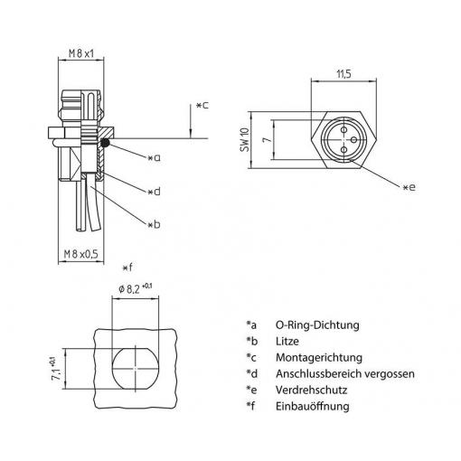 Lutronic 0830 04 T8CW 0,5m vestavný zástrčkový konektor pro senzory - aktory, 1227, piny: 4, 0.50 m, 1 ks