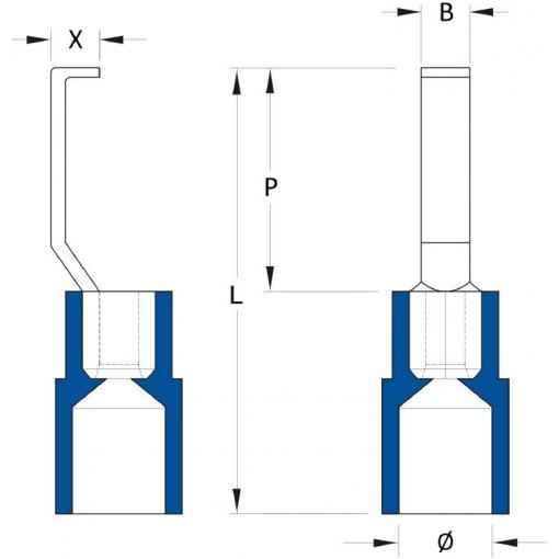 Weidmüller 1233330000 závěsné kabelové oko 1.5 mm² 2.5 mm² částečná izolace modrá 100 ks