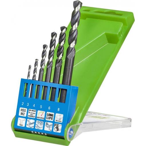 kwb 258806 HSS sada spirálových vrtáku do kovu 6dílná 2 mm, 3 mm, 4 mm, 5 mm, 6 mm, 8 mm M2 DIN 338 válcová stopka 1 ks