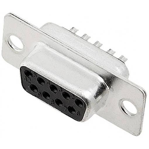 encitech DB9-SS 2101-0180-11 D-SUB zásuvková lišta 180 ° Pólů: 9 pájecí kalíšek 1 ks Tray