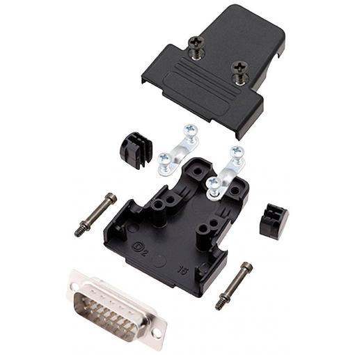encitech TRI-P-15-DBP-W-K 6355-8036-02 sada D-SUB kolíkové lišty 180 ° Pólů: 15 pájecí kalíšek 1 ks