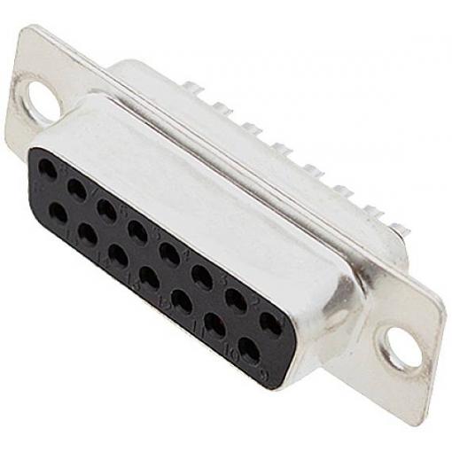 encitech DB15-SS 2101-0180-12 D-SUB zásuvková lišta 180 ° Pólů: 15 pájecí kalíšek 1 ks Tray