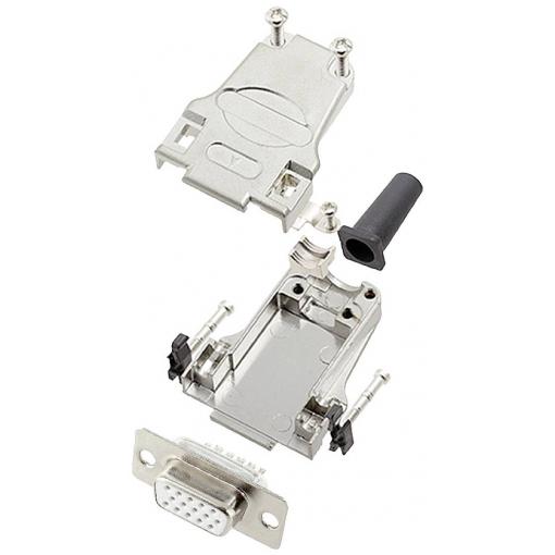 encitech DTZF09-HDS15-W-K 6355-8063-11 sada D-SUB zásuvková lišta 180 ° Pólů: 15 pájecí kalíšek 1 ks