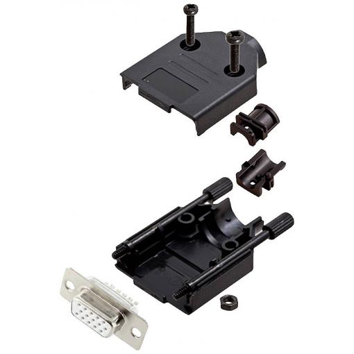 encitech DTPK-P-09-HDS15-W-K 6355-8053-11 sada D-SUB zásuvková lišta 180 ° Pólů: 15 pájecí kalíšek 1 ks