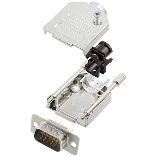 encitech DTZK09-HDP15-W-K 6355-8012-01 sada D-SUB kolíkové lišty 180 ° Pólů: 15 pájecí kalíšek 1 ks