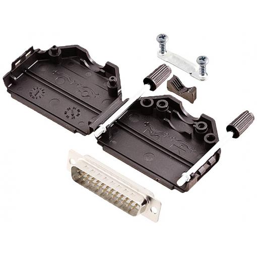 encitech DPPK25-BK-DBP-W-K 6355-8001-03 sada D-SUB kolíkové lišty 180 ° Pólů: 25 pájecí kalíšek 1 ks