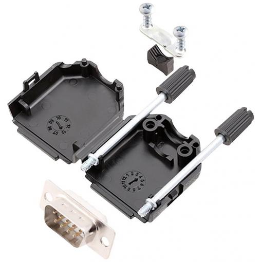 encitech DPPK09-BK-DMP-W-K 6355-8054-01 sada D-SUB kolíkové lišty 180 ° Pólů: 9 pájecí kalíšek 1 ks