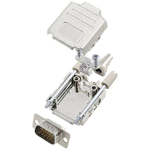 encitech DPPK09-M-HDP15-W-K 6355-8014-01 sada D-SUB kolíkové lišty 180 ° Pólů: 15 pájecí kalíšek 1 ks