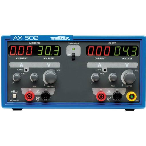 Metrix AX 502 laboratorní zdroj s nastavitelným napětím, 0 - 30 V/DC, 0 - 2.5 A, výstup 2 x, AX0502A