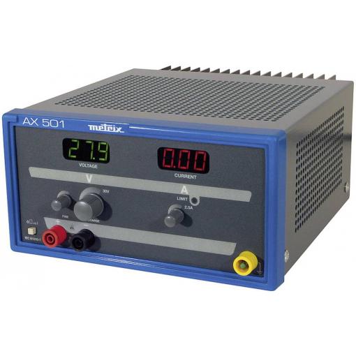 Metrix AX 501 laboratorní zdroj s nastavitelným napětím, 0 - 30 V/DC, 0 - 2.5 A, Bez ventilátoru, výstup 1 x, AX0501A