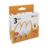 LED žárovka E14 C35 svíčková Trixline, 230 V / 6 W, teplá bílá, 3 ks