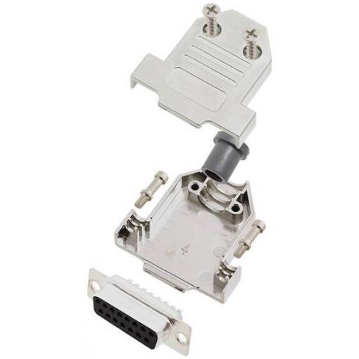 TRU COMPONENTS TCDTNT15MDBSK 7708432 sada D-SUB zásuvková lišta 180 ° Pólů: 15 pájecí kalíšek 1 ks
