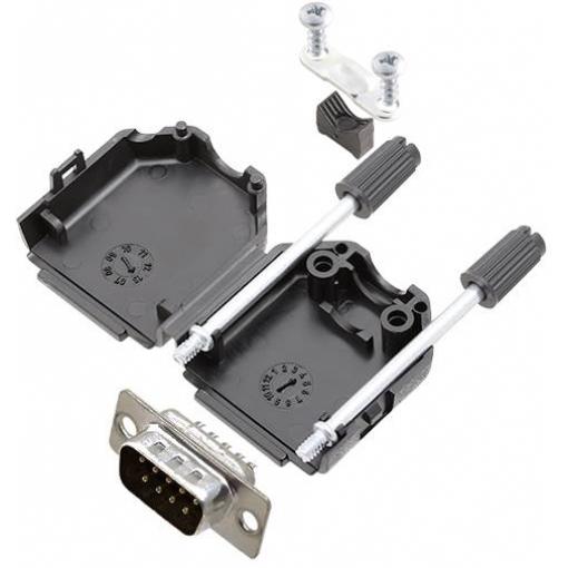 TRU COMPONENTS TCDPPK09BKDBPK 7708672K sada D-SUB kolíkové lišty 180 ° Pólů: 9 pájecí kalíšek 1 ks