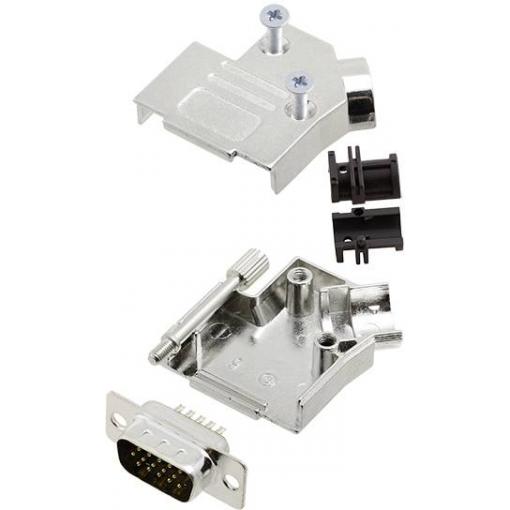 TRU COMPONENTS TCD45ZK09HDP15K 7708652 sada D-SUB kolíkové lišty 45 ° Pólů: 15 pájecí kalíšek 1 ks