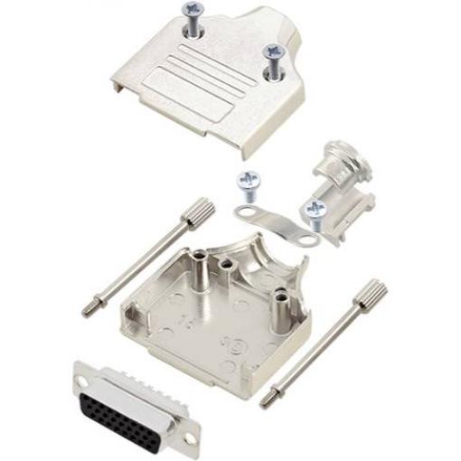 TRU COMPONENTS TCMHDM15HDS26K 7708944 sada D-SUB zásuvková lišta 180 ° Pólů: 26 pájecí kalíšek 1 ks
