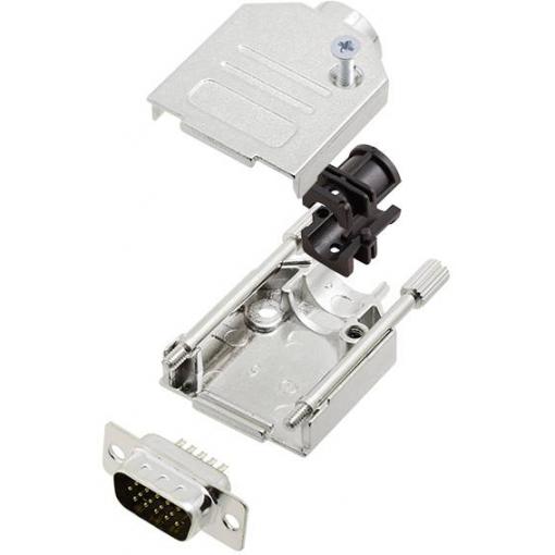 TRU COMPONENTS TCDTZK09HDP15K 7709036 sada D-SUB kolíkové lišty 180 ° Pólů: 15 pájecí kalíšek 1 ks