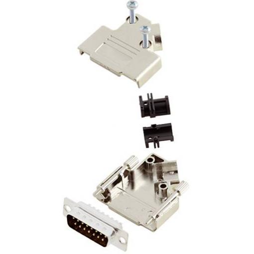 TRU COMPONENTS TCD45PKM15DBPK 7709060 sada D-SUB kolíkové lišty 45 ° Pólů: 15 pájecí kalíšek 1 ks