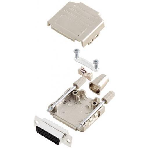 TRU COMPONENTS TCDPPK15MHDS26K 7709072 sada D-SUB zásuvková lišta 180 ° Pólů: 26 pájecí kalíšek 1 ks