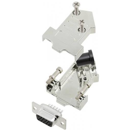 TRU COMPONENTS TCD45NT09MHDS15K 7709176 sada D-SUB zásuvková lišta 45 ° Pólů: 15 pájecí kalíšek 1 ks