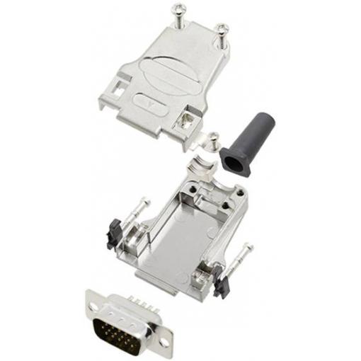 TRU COMPONENTS TCDTZF09HDP15K 7709536 sada D-SUB kolíkové lišty 180 ° Pólů: 15 pájecí kalíšek 1 ks