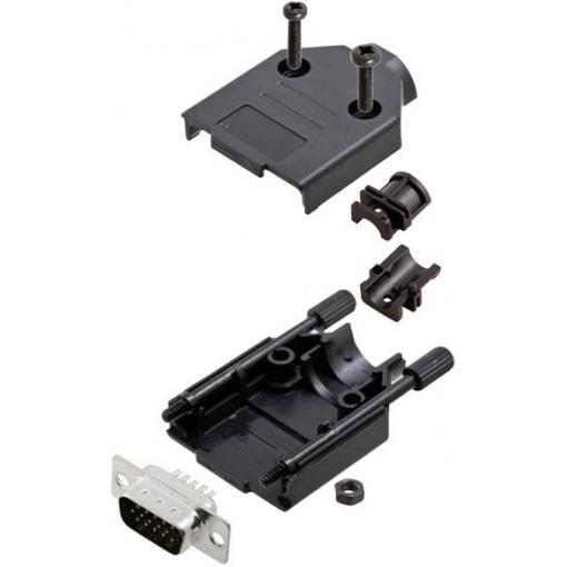 TRU COMPONENTS TCDTPKP09HDP15K 7709052 sada D-SUB kolíkové lišty 180 ° Pólů: 15 pájecí kalíšek 1 ks