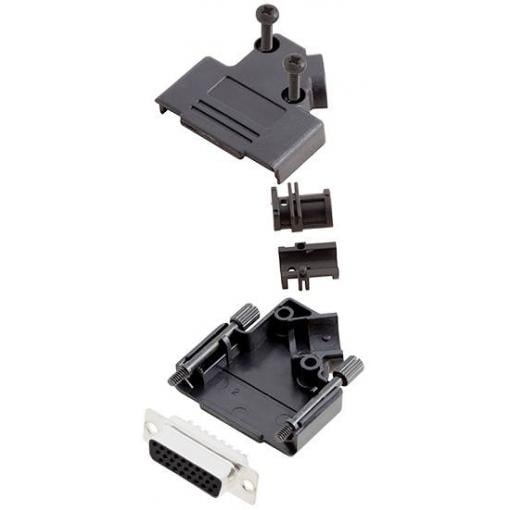 TRU COMPONENTS TCD45PKP15HDS26K 7709880 sada D-SUB zásuvková lišta 45 ° Pólů: 26 pájecí kalíšek 1 ks