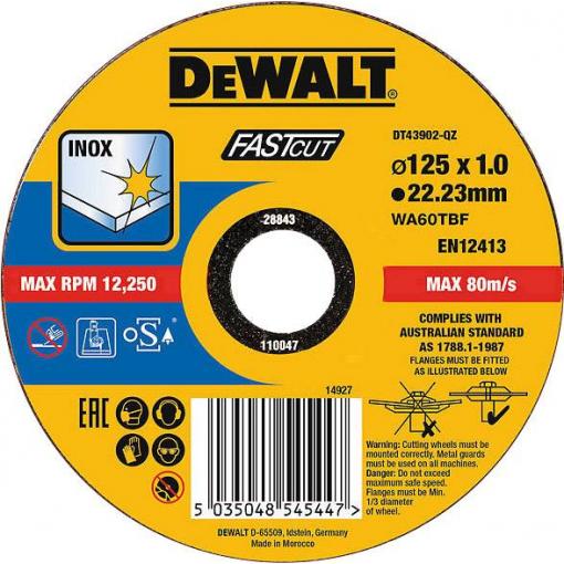 DEWALT DT43902 DT43902-QZ řezný kotouč rovný 125 mm 1 ks kov, nerezová ocel, železo
