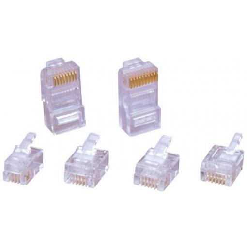 TRU COMPONENTS Western, 7712844, konektor RJ, RJ10, CAT 3, CAT 5, piny:4P4C, 1 ks