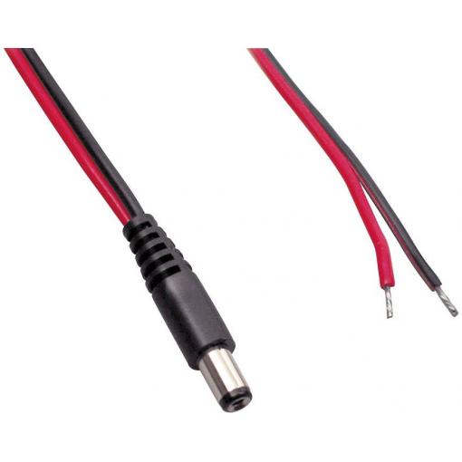 BKL Electronic 075103 nízkonapěťový připojovací kabel nízkonapěťová zástrčka - kabel s otevřenými konci 5.50 mm 2.10 mm 5.00 m 1 ks