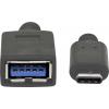 Manhattan USB kabel USB 3.2 Gen1 USB-C ® zástrčka, USB-A zásuvka 0.15 m černá oboustranně zapojitelná zástrčka 355285