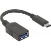 Manhattan USB kabel USB 3.2 Gen1 USB-C ® zástrčka, USB-A zásuvka 0.15 m černá oboustranně zapojitelná zástrčka 355285