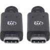 Manhattan USB kabel USB 3.2 Gen1 USB-C ® zástrčka, USB-C ® zástrčka 1.00 m černá oboustranně zapojitelná zástrčka 355223